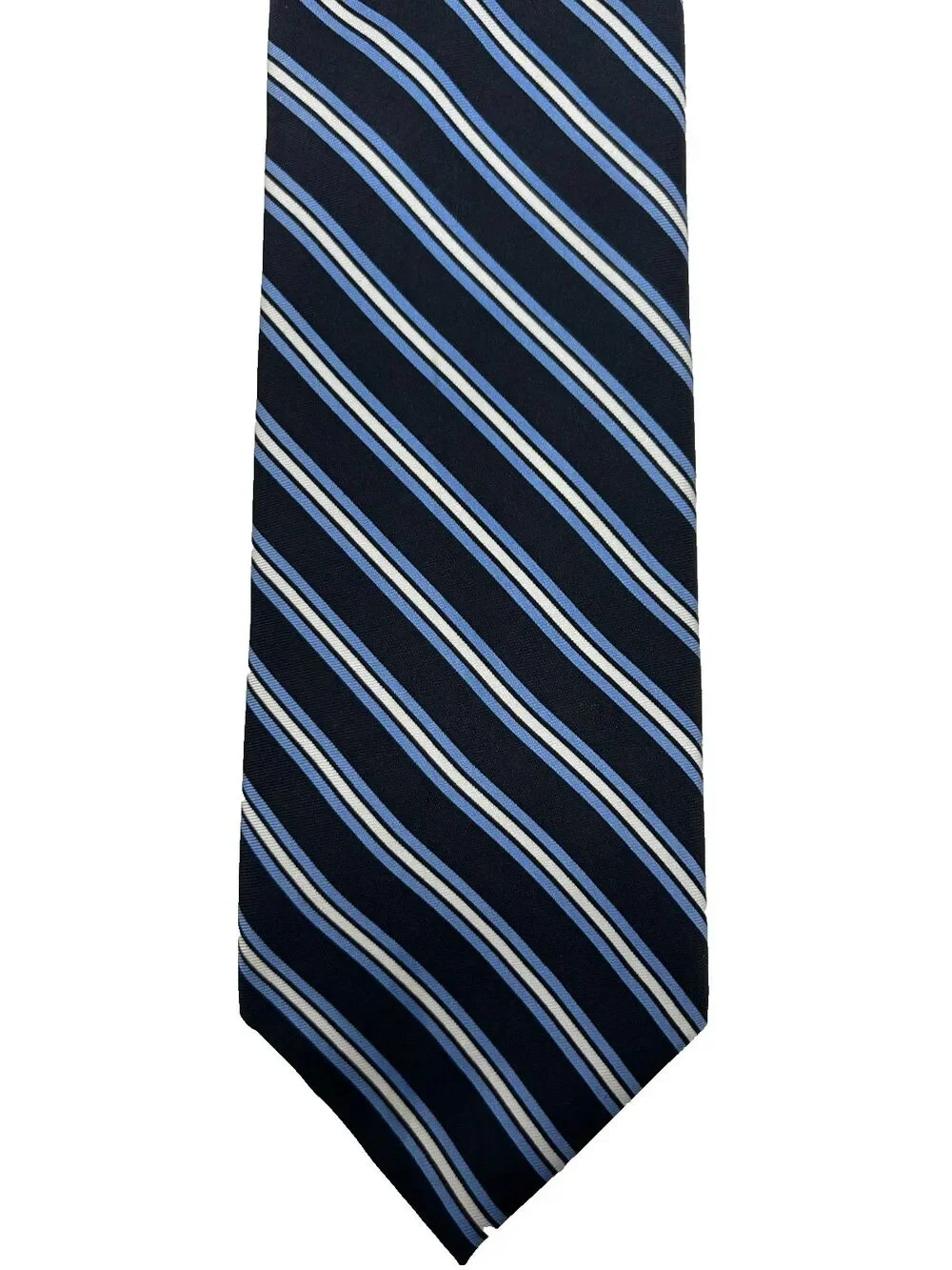 346 Brooks Brothers‎ Pure Silk Tie Navy Blue White Stripe Classic 58.25